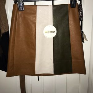 Wild Honey Faux Leather Skirt